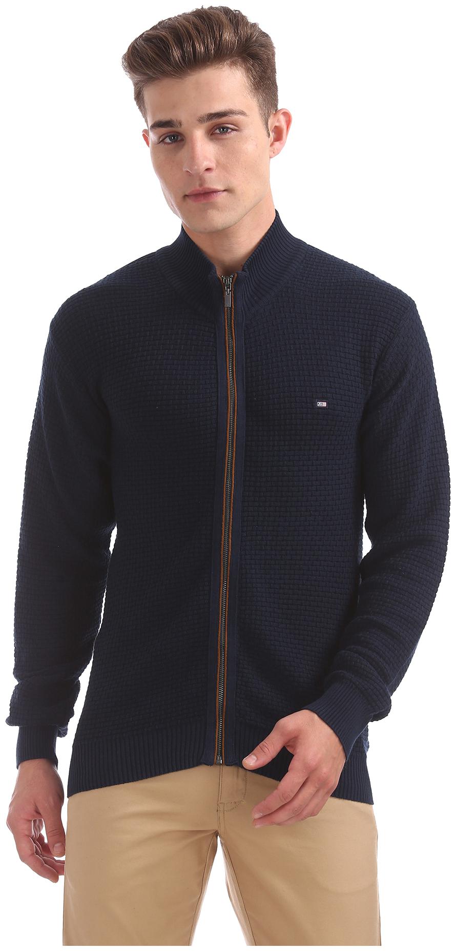 

Arrow Men Blue High neck Pullover