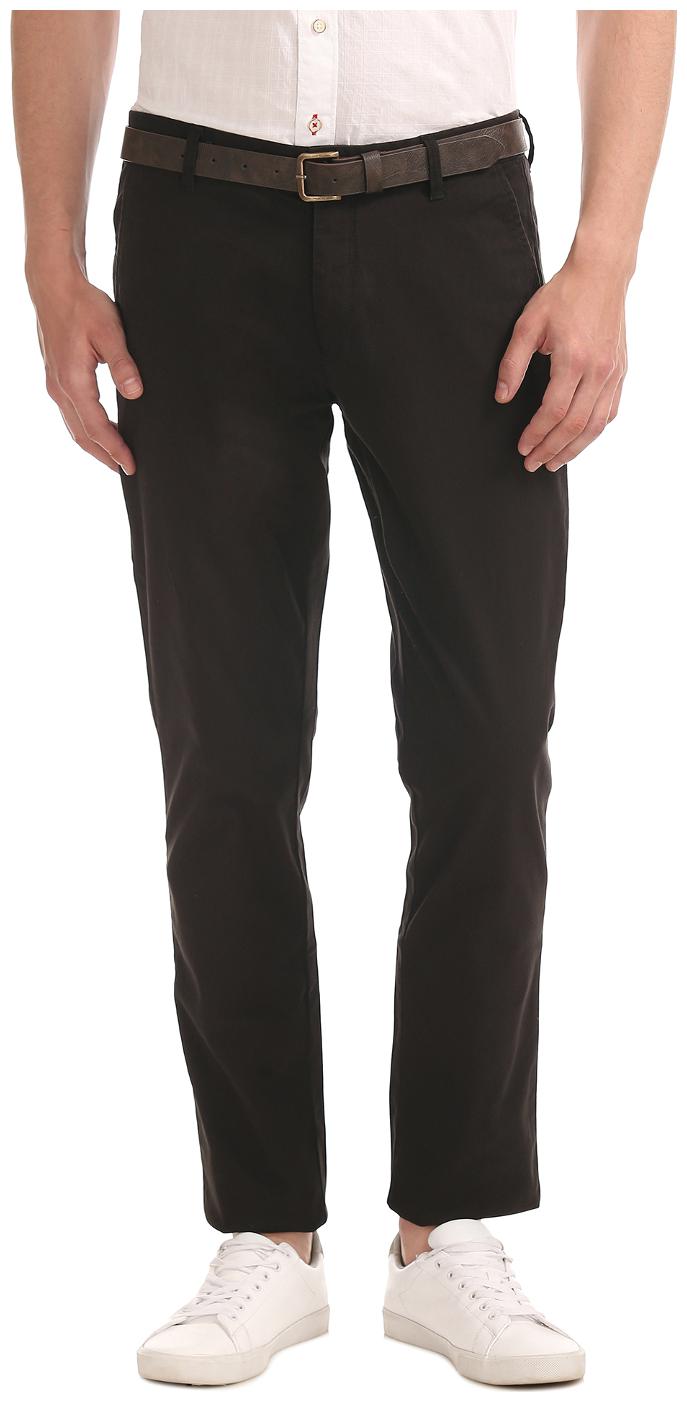 

Arrow Men Black Solid Slim fit Regular trousers