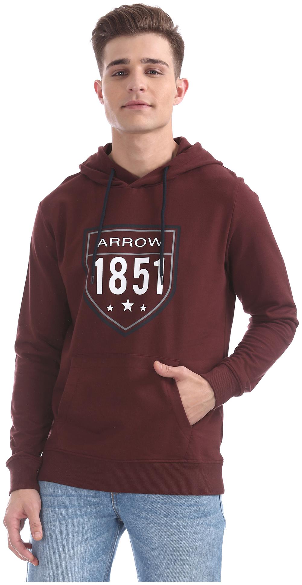 

Arrow Men Red Round neck Hoodie