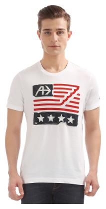

Arrow Men s Regular Fit Printed T-Shirt - White