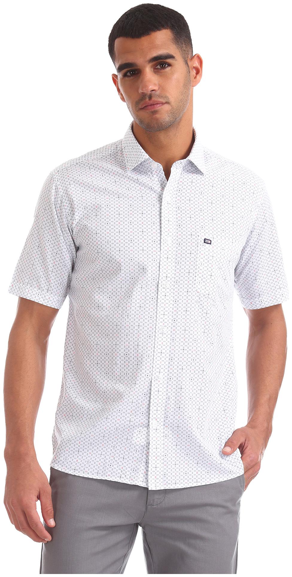 

Arrow Men White Printed Regular Fit Casual Shirt