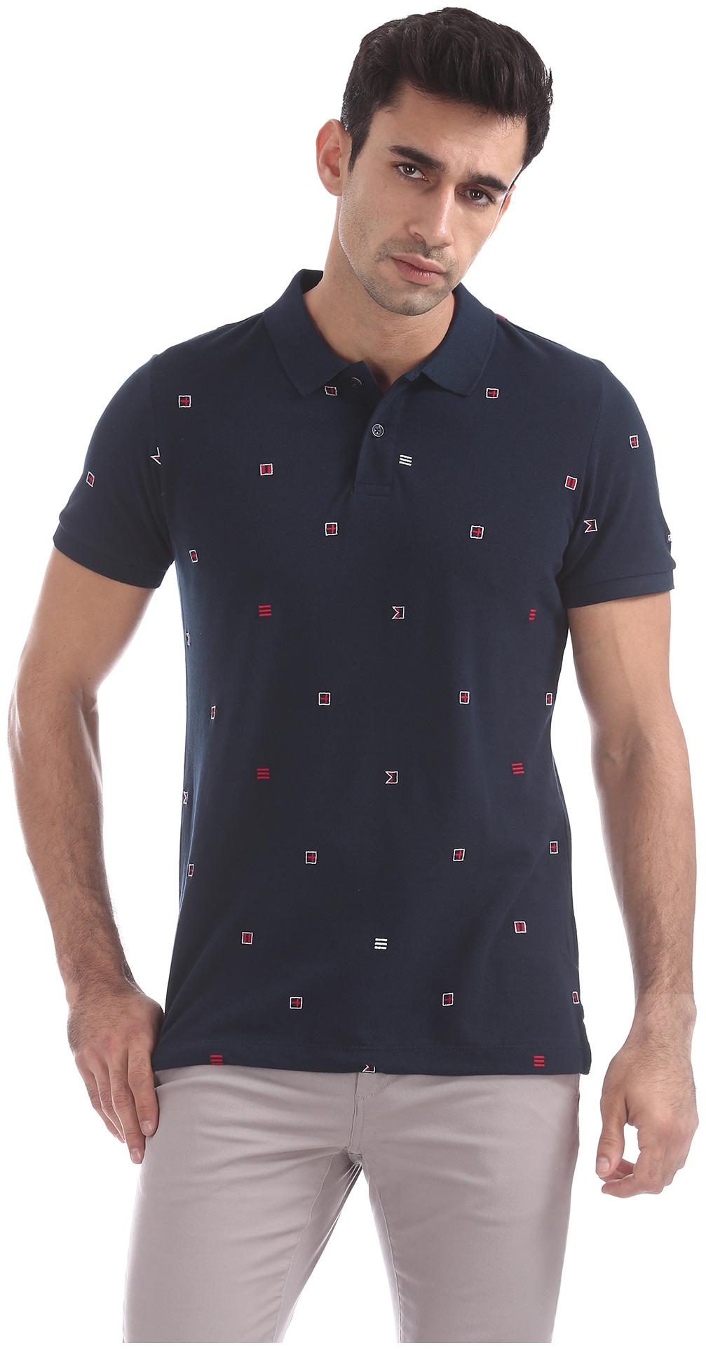 

Arrow Men Blue Regular fit Cotton Polo collar T-Shirt - Pack Of 1