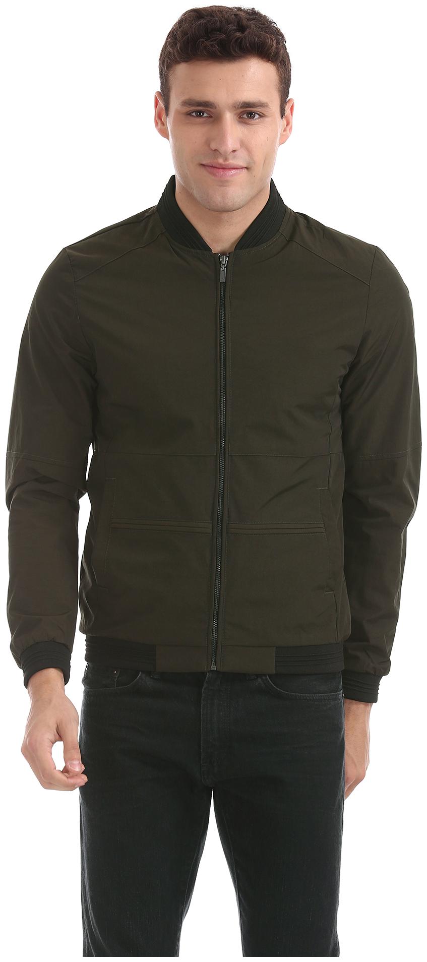 

Arrow Men Green Solid Bomber jacket