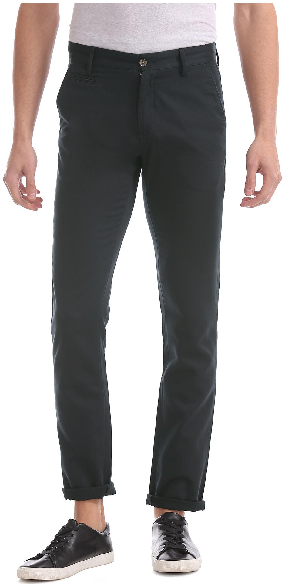 

Arrow Men Blue Solid Slim fit Regular trousers