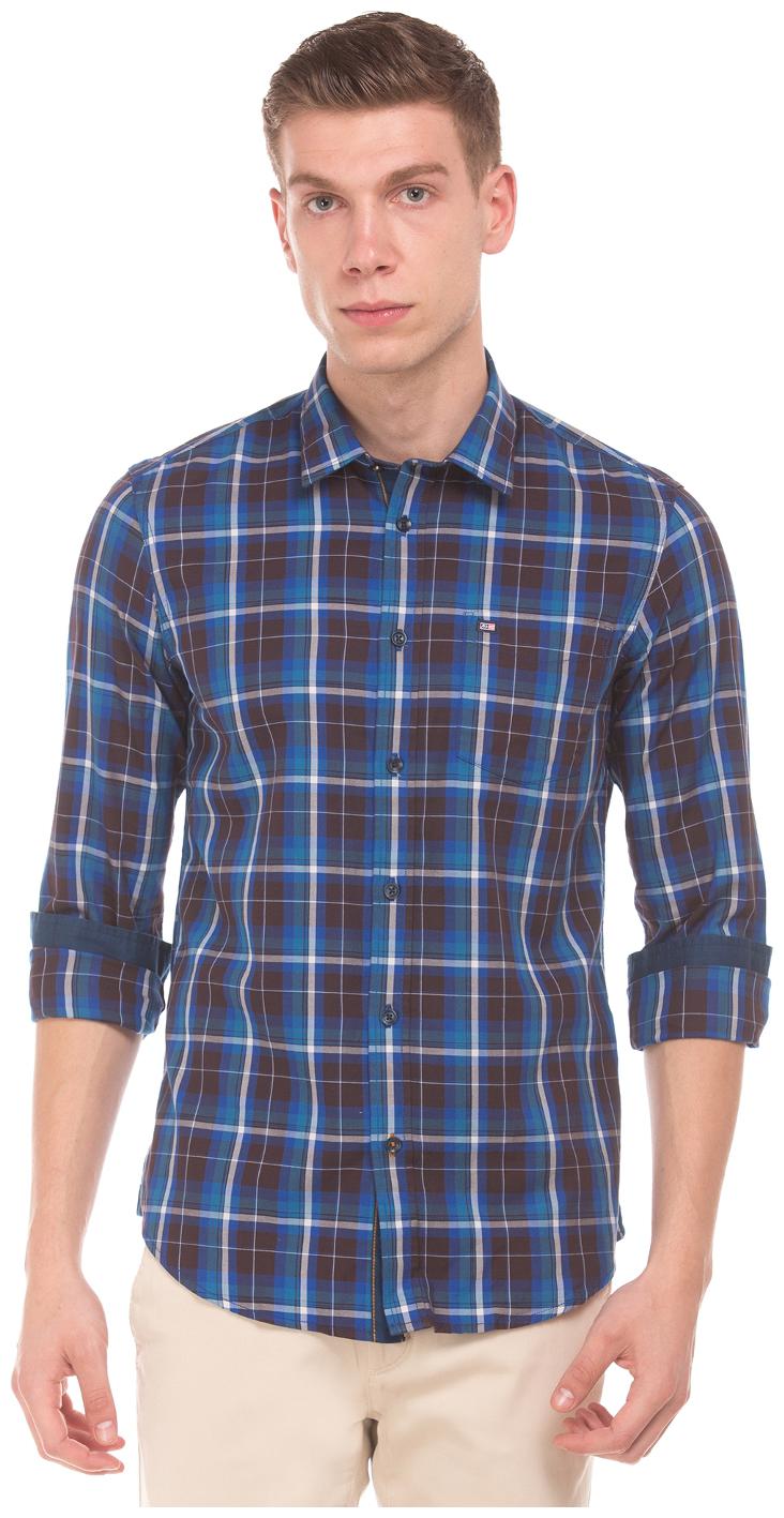 

Arrow Men Blue Checked Slim Fit Casual Shirt