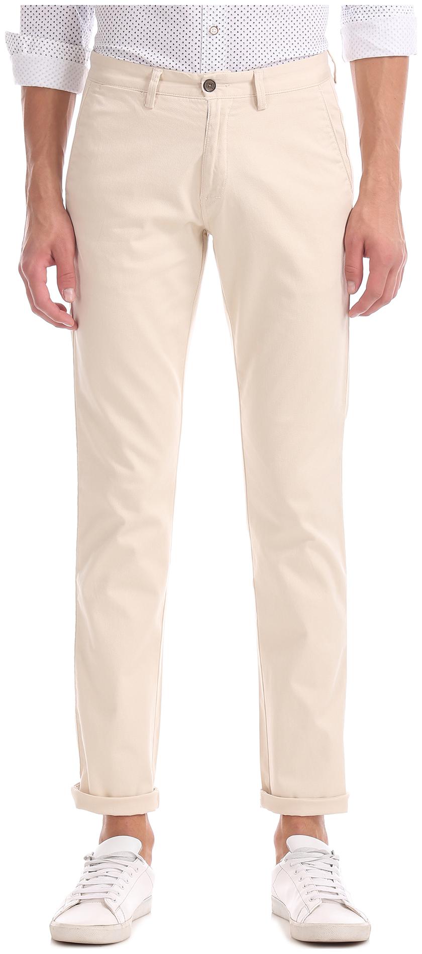

Arrow Men White Textured Slim fit Regular trousers