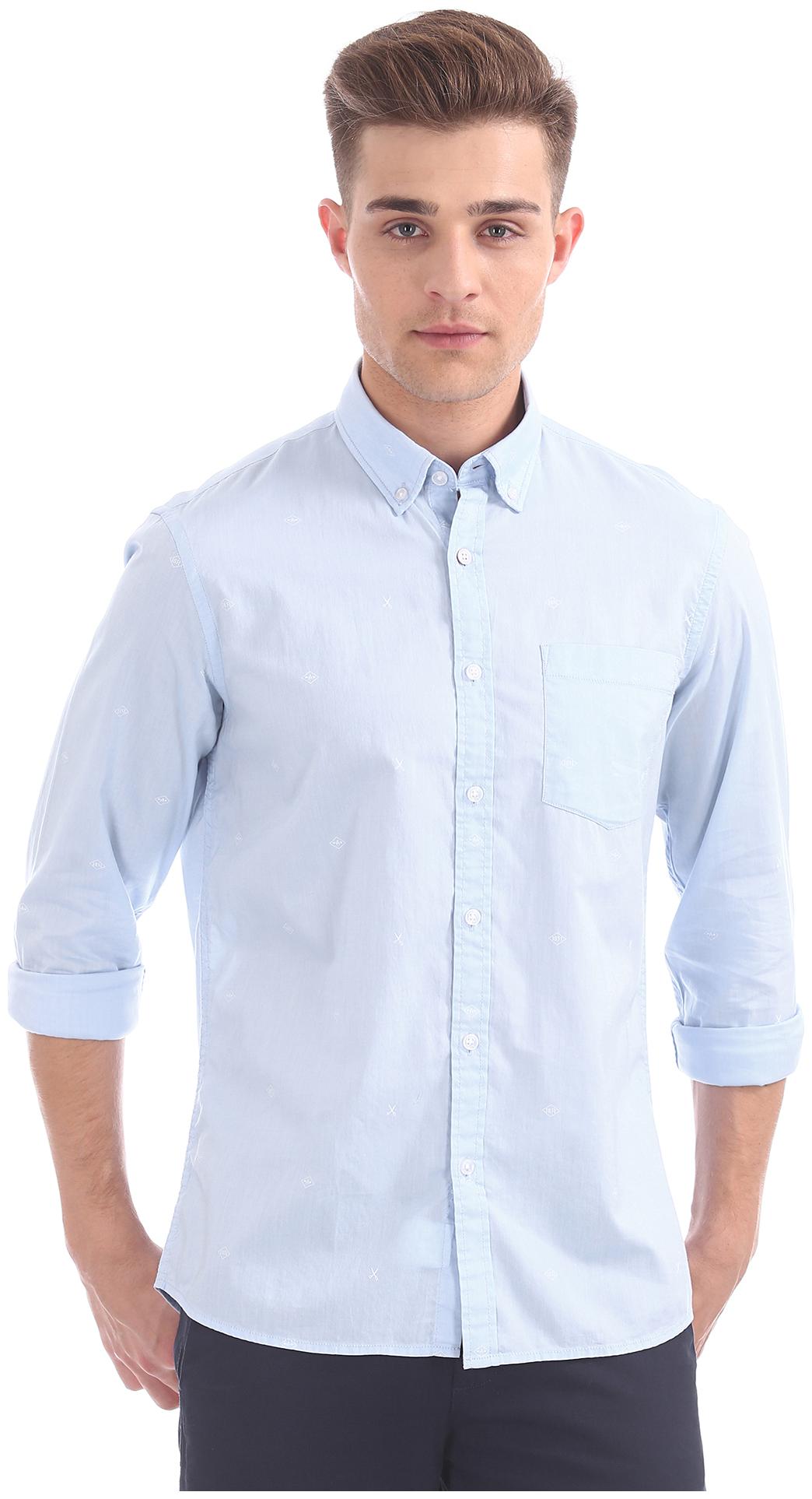 

Arrow Men Blue Printed Slim Fit Casual Shirt