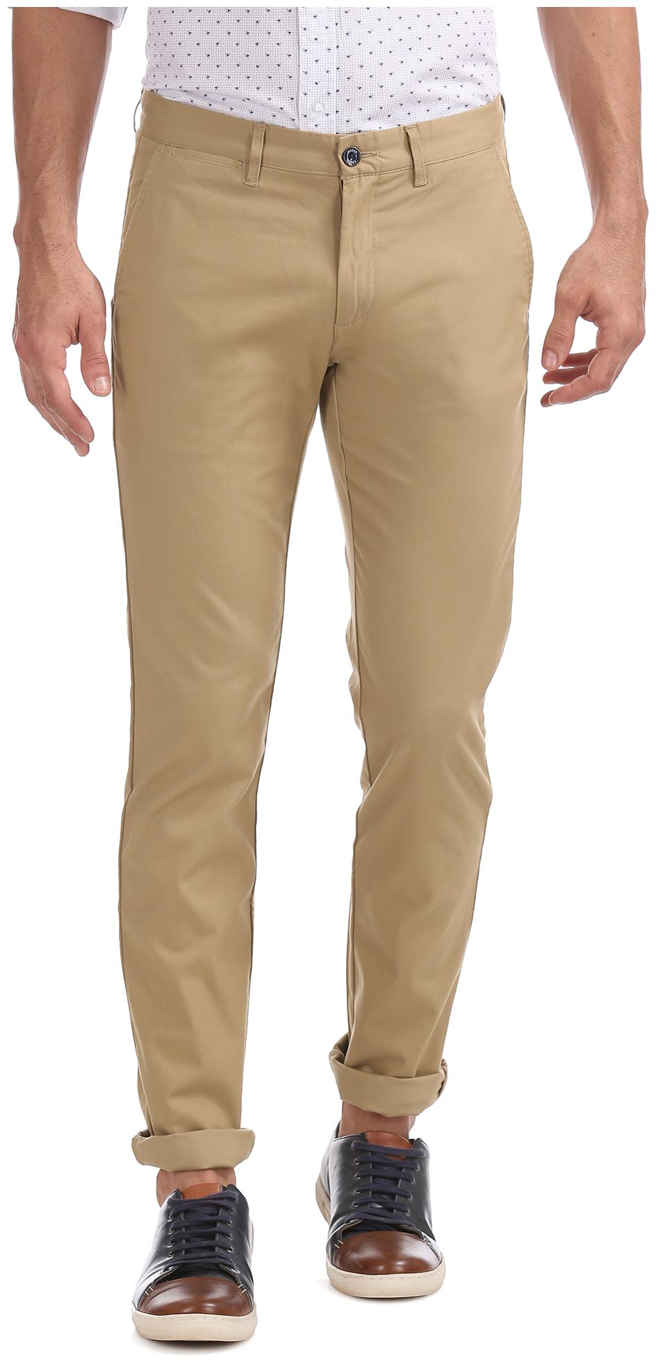 

Arrow Men Brown Solid Slim fit Regular trousers