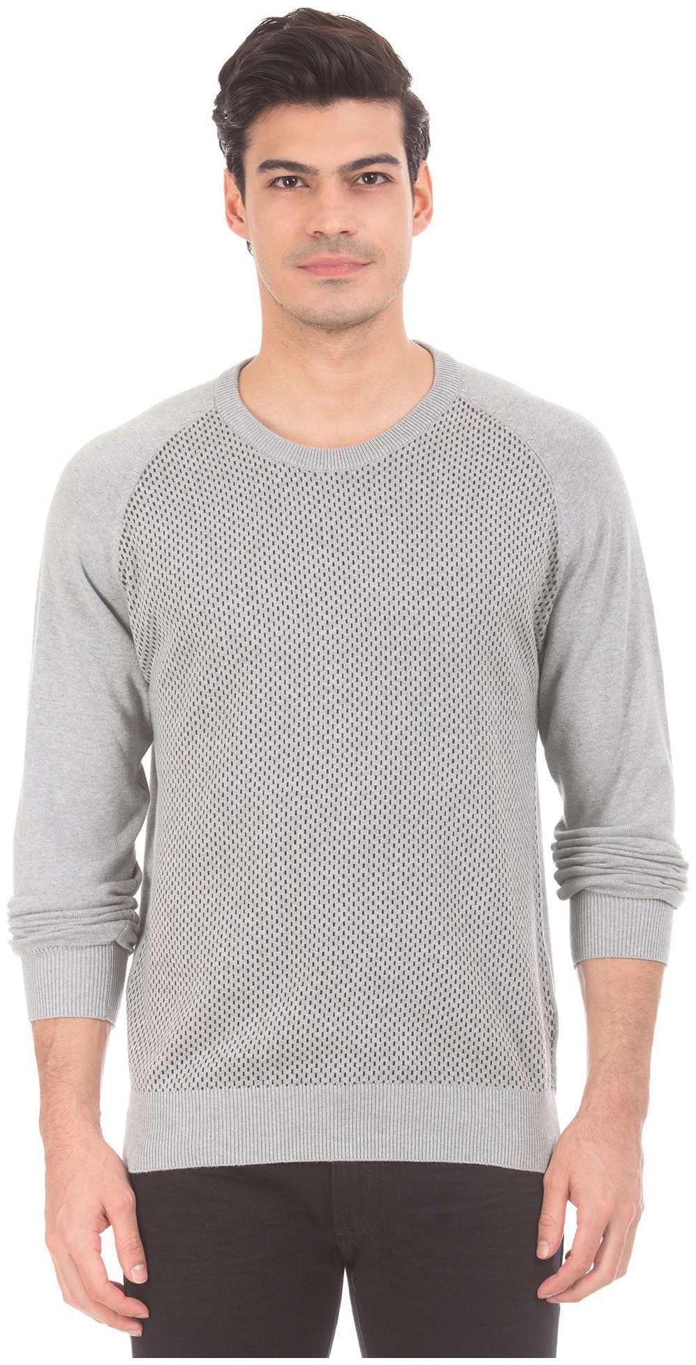 

Arrow Men Grey Round neck Pullover