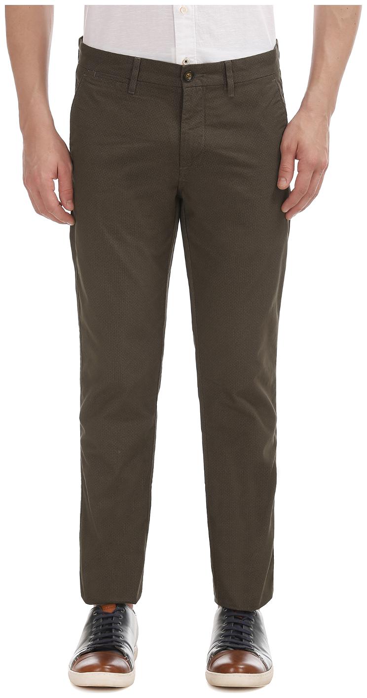 

Arrow Sports Green Cotton Slim Fit Printed Trousers