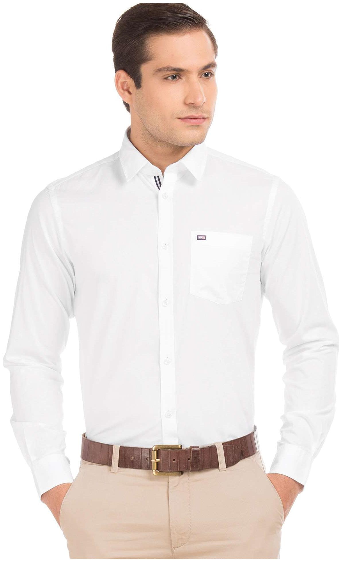 

Arrow Men White Solid Slim Fit Casual Shirt