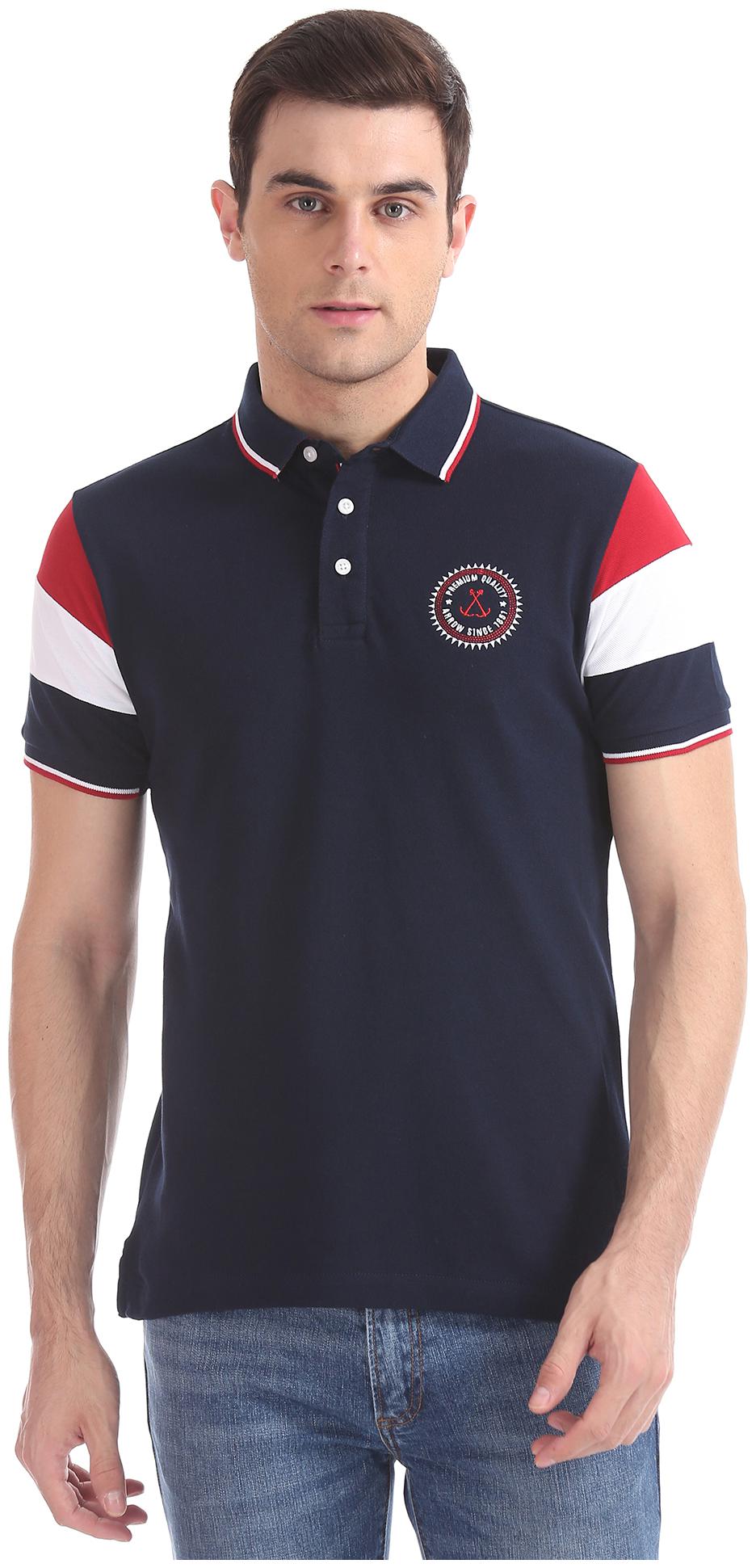 

Arrow Men Blue Regular fit Cotton Polo collar T-Shirt - Pack Of 1