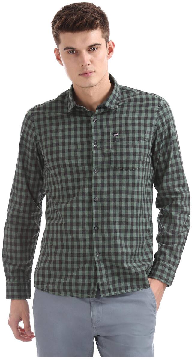 Arrow Men Slim fit Formal Shirt - Green