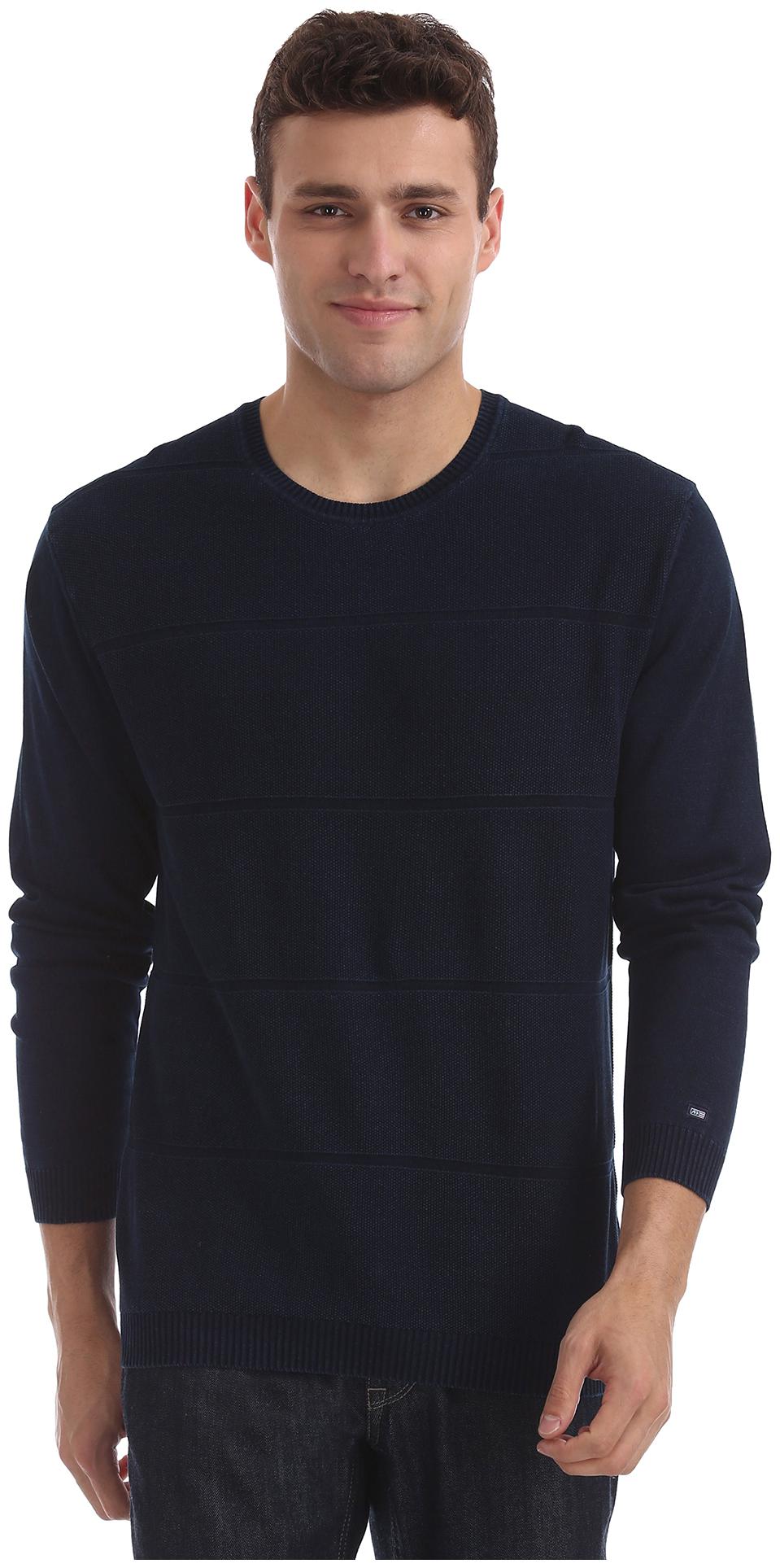 

Arrow Men Blue Round neck Pullover