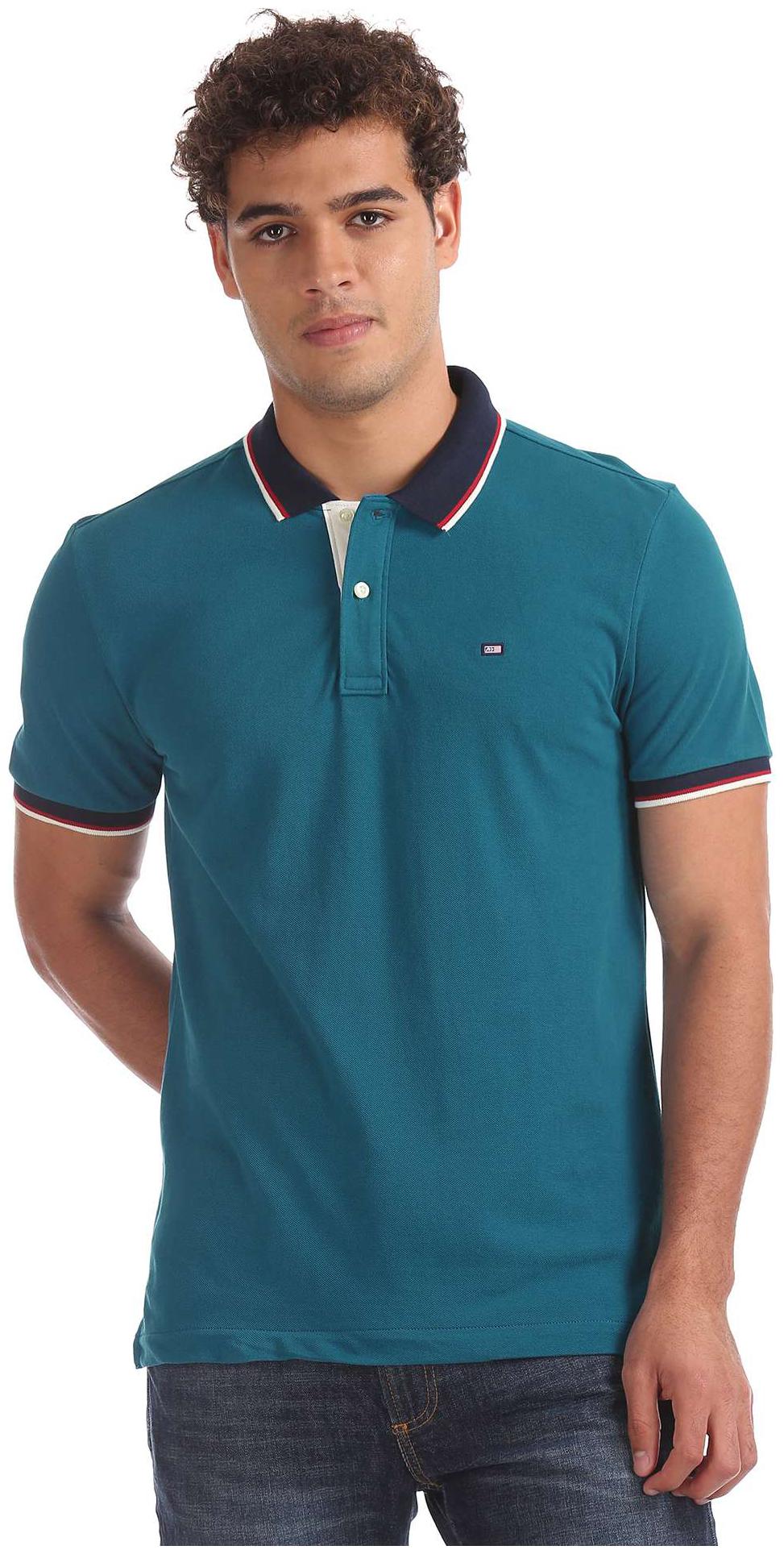 

Arrow Men Blue Regular fit Cotton Polo collar T-Shirt - Pack Of 1