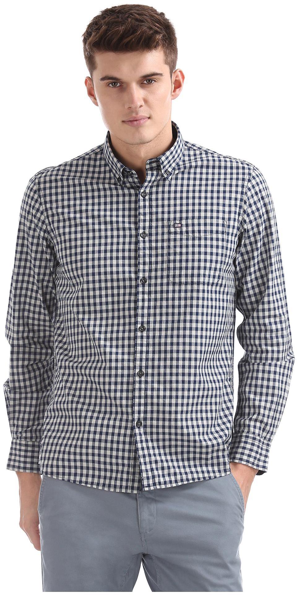 

Arrow Men Blue Checked Slim Fit Casual Shirt