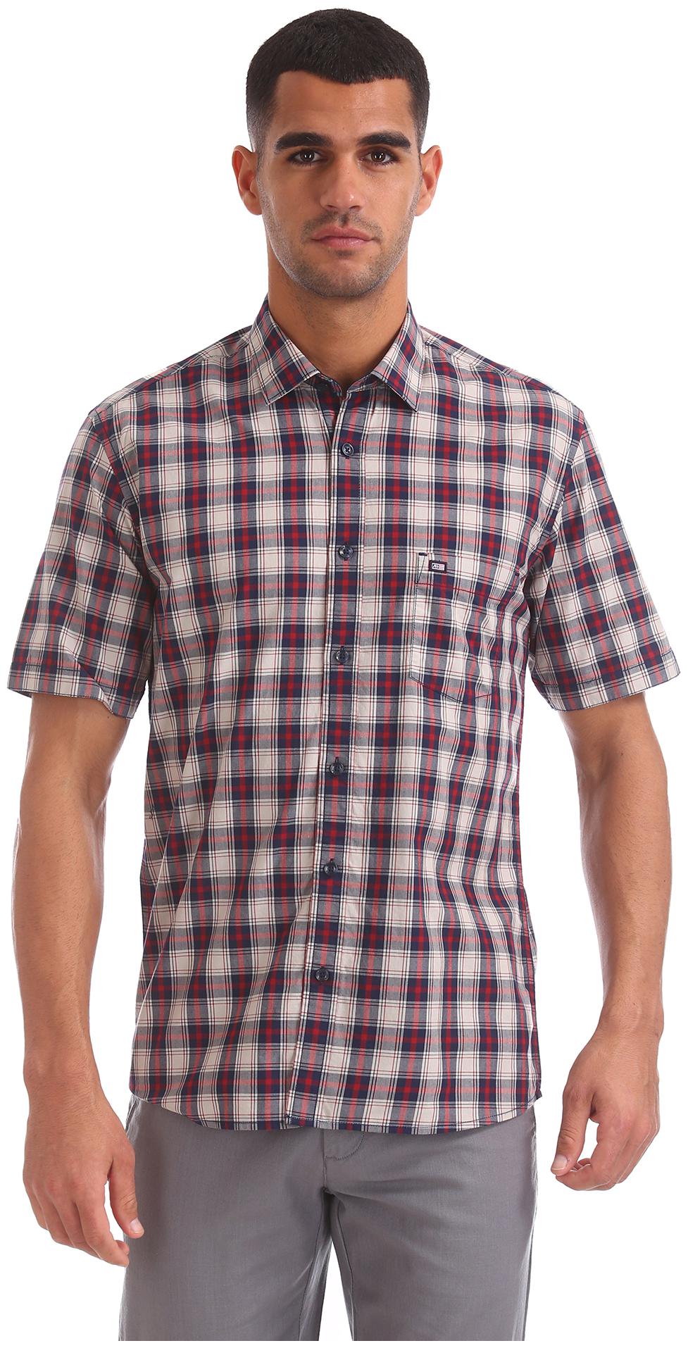 

Arrow Men Beige Checked Regular Fit Casual Shirt