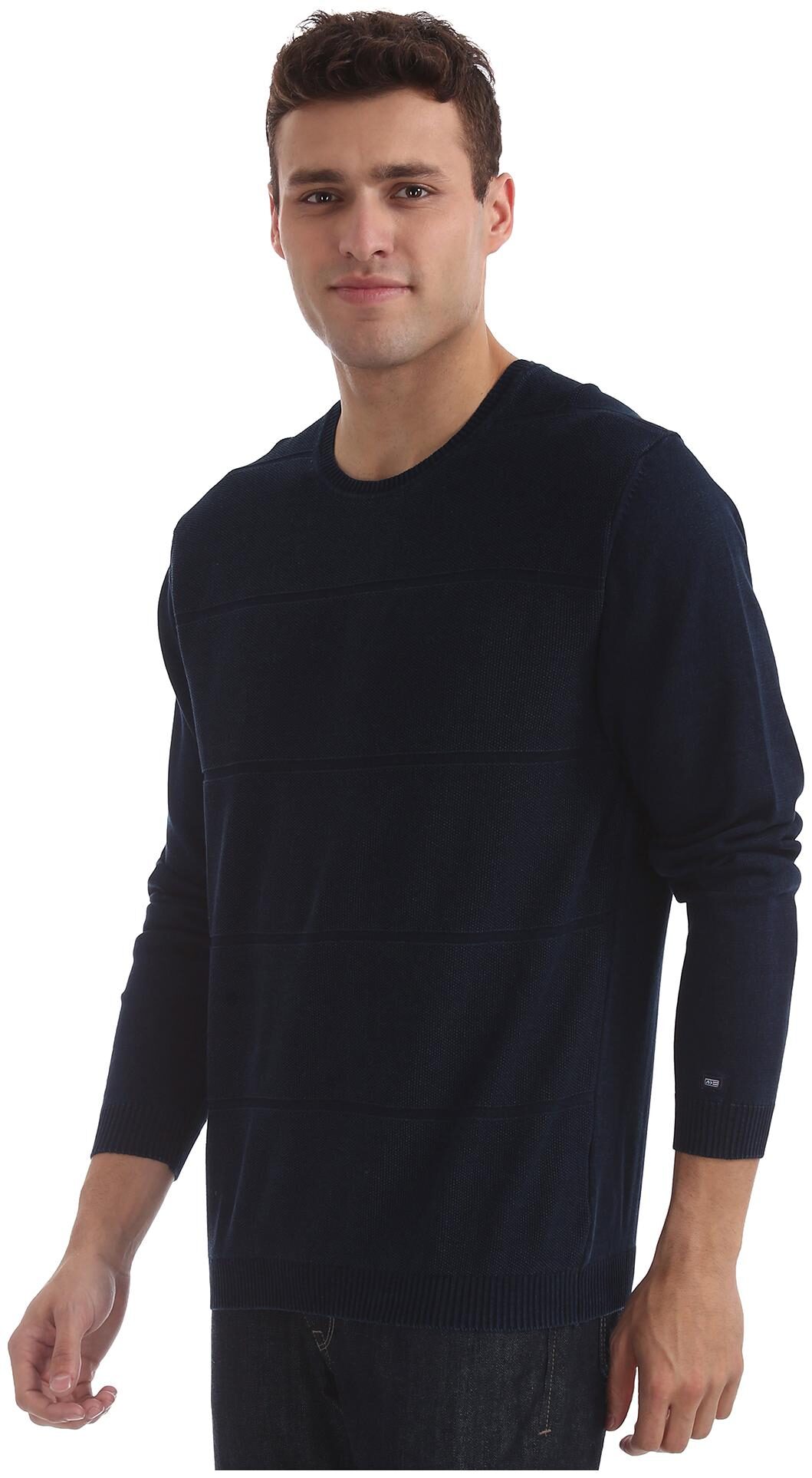 

Arrow Men Blue Round neck Pullover