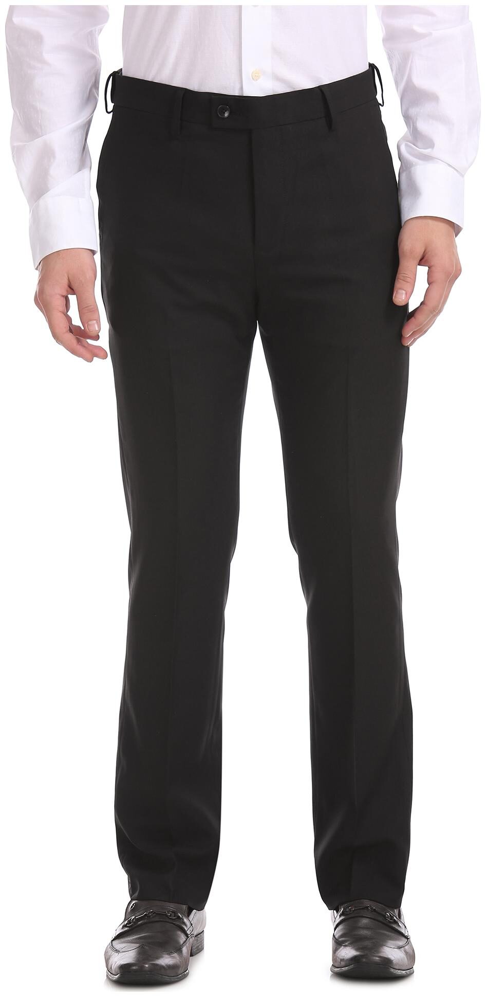 

Arrow Men Solid Tapered Fit Formal Trouser - Black