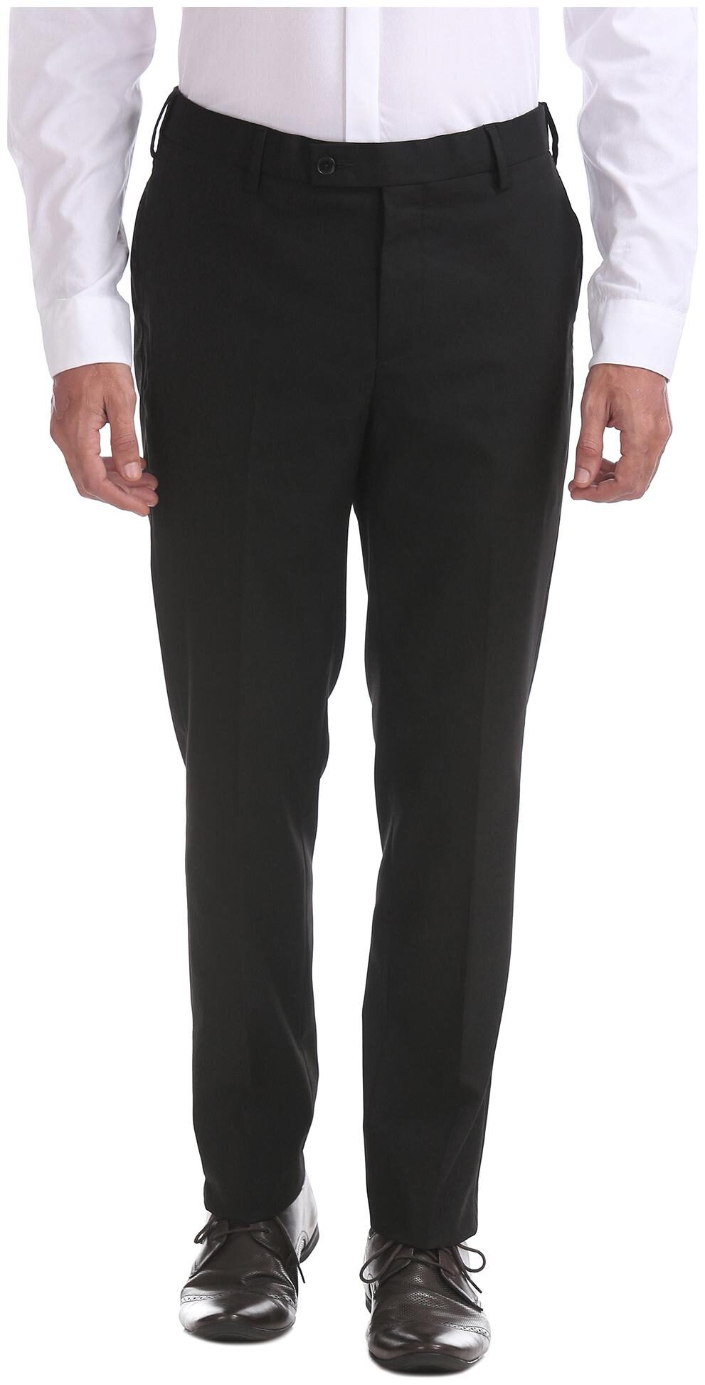 

Arrow Men Solid Tapered Fit Formal Trouser - Black