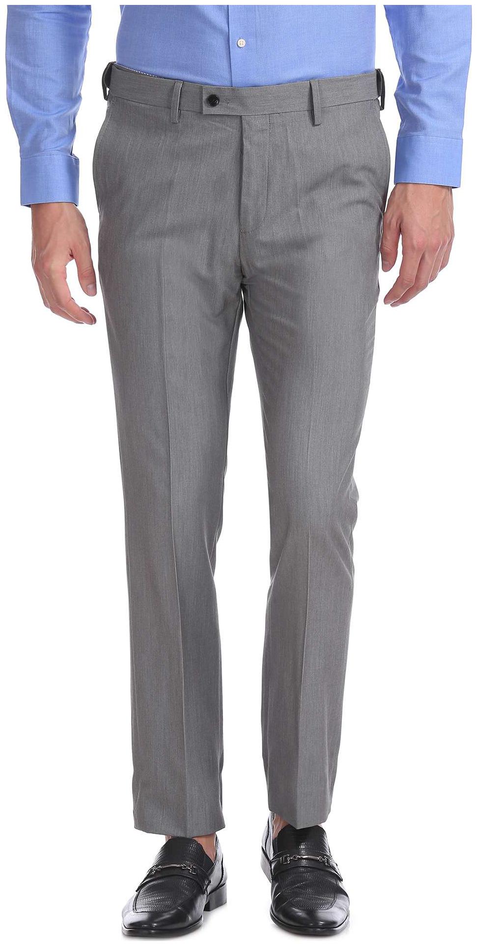 

Arrow Men Solid Tapered Fit Formal Trouser - Grey