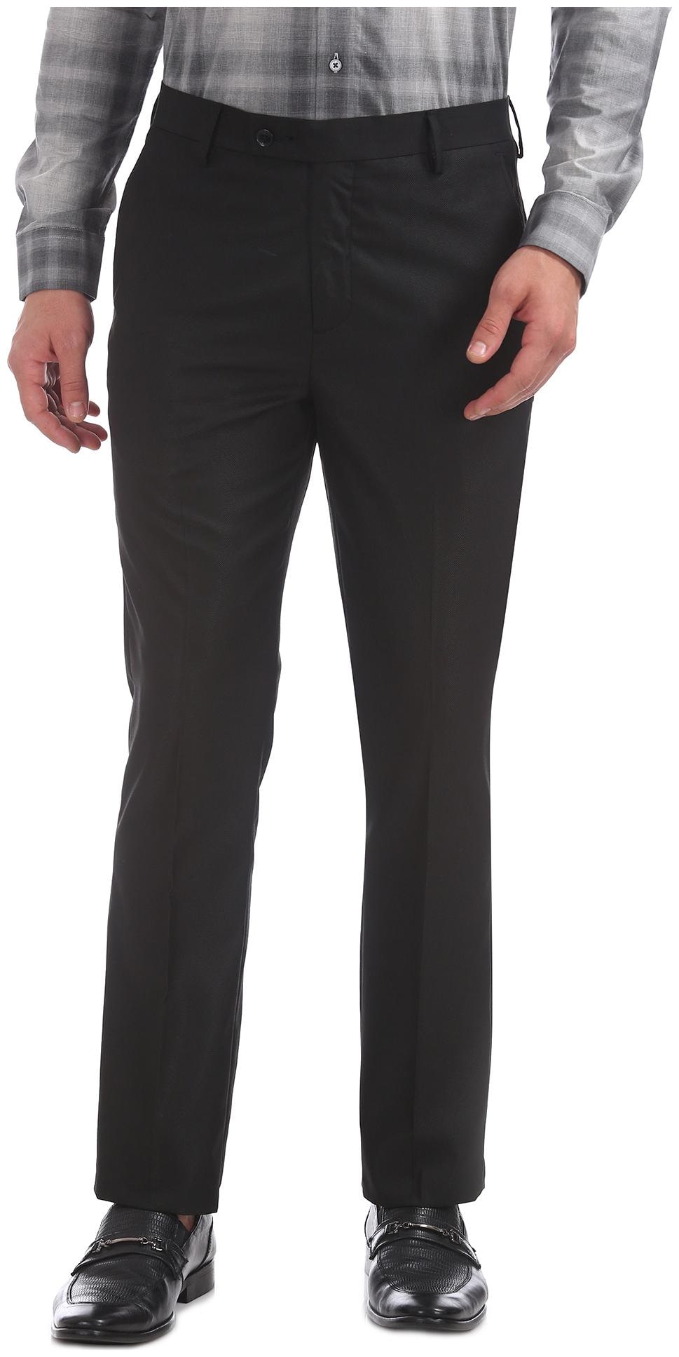 

Arrow Men Solid Tapered Fit Formal Trouser - Black