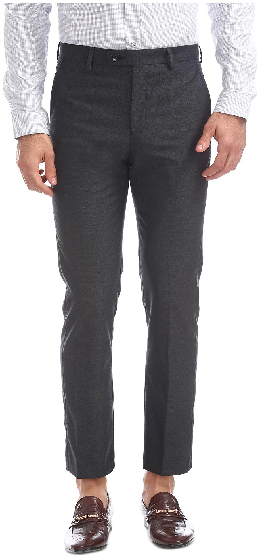 

Arrow Men Solid Tapered Fit Formal Trouser - Grey