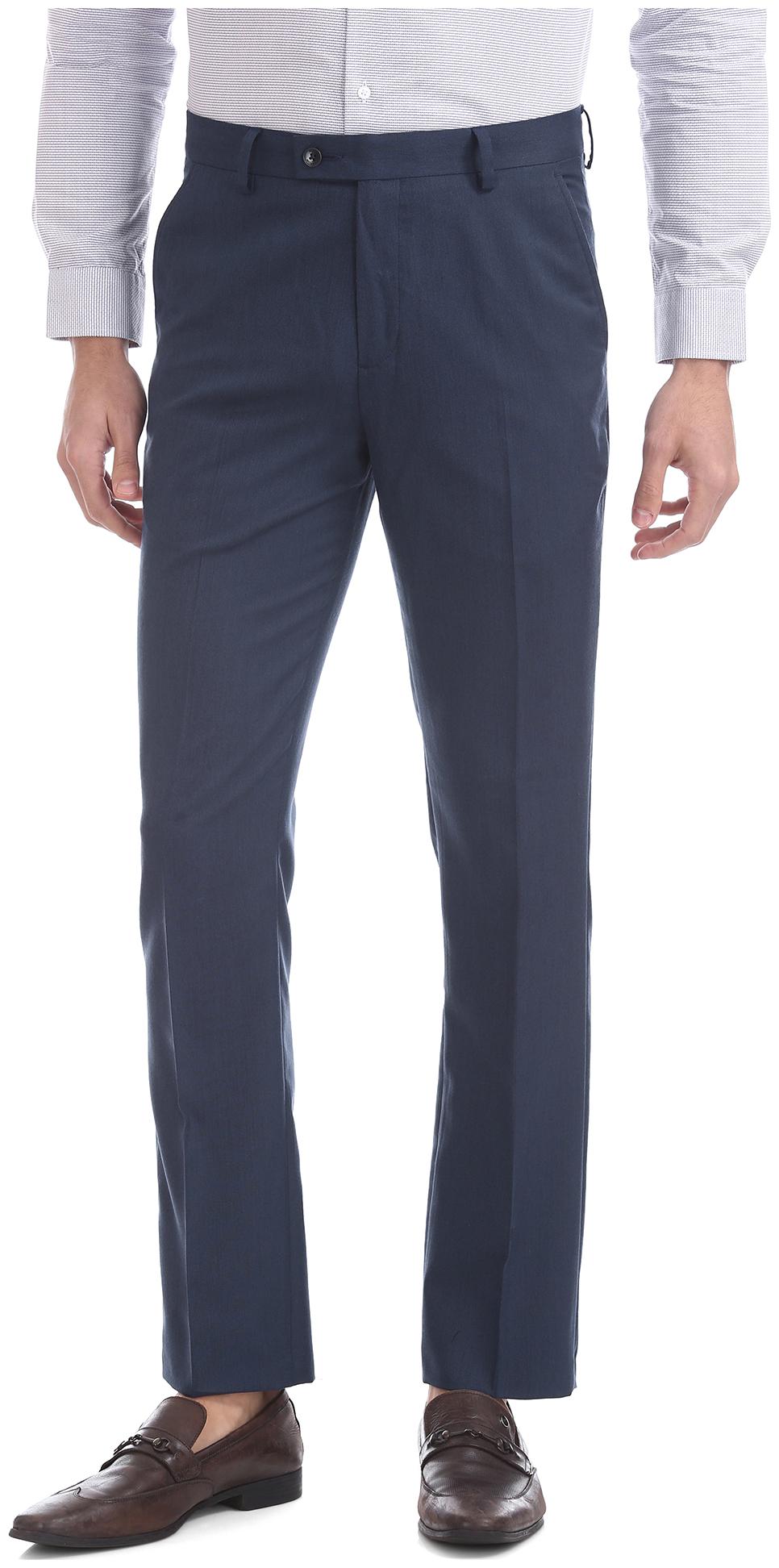 

Arrow Men Textured Tapered Fit Formal Trouser - Blue