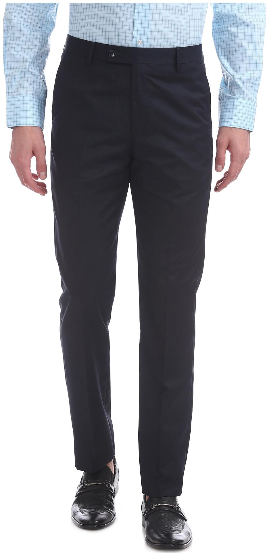 

Arrow Men Solid Tapered Fit Formal Trouser - Blue