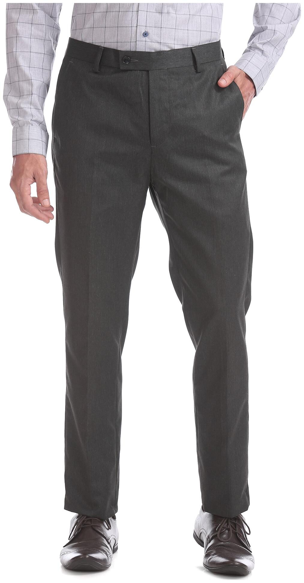 

Arrow Men Solid Tapered Fit Formal Trouser - Black