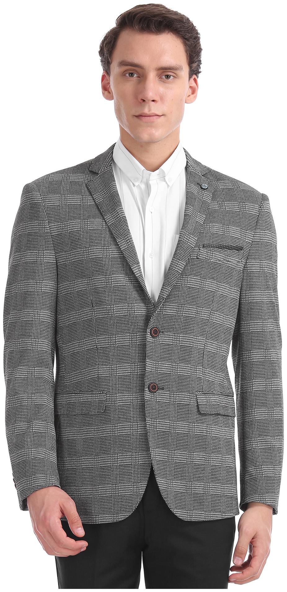 

Arrow Men Grey Textured Slim fit Single Breasted Blazer