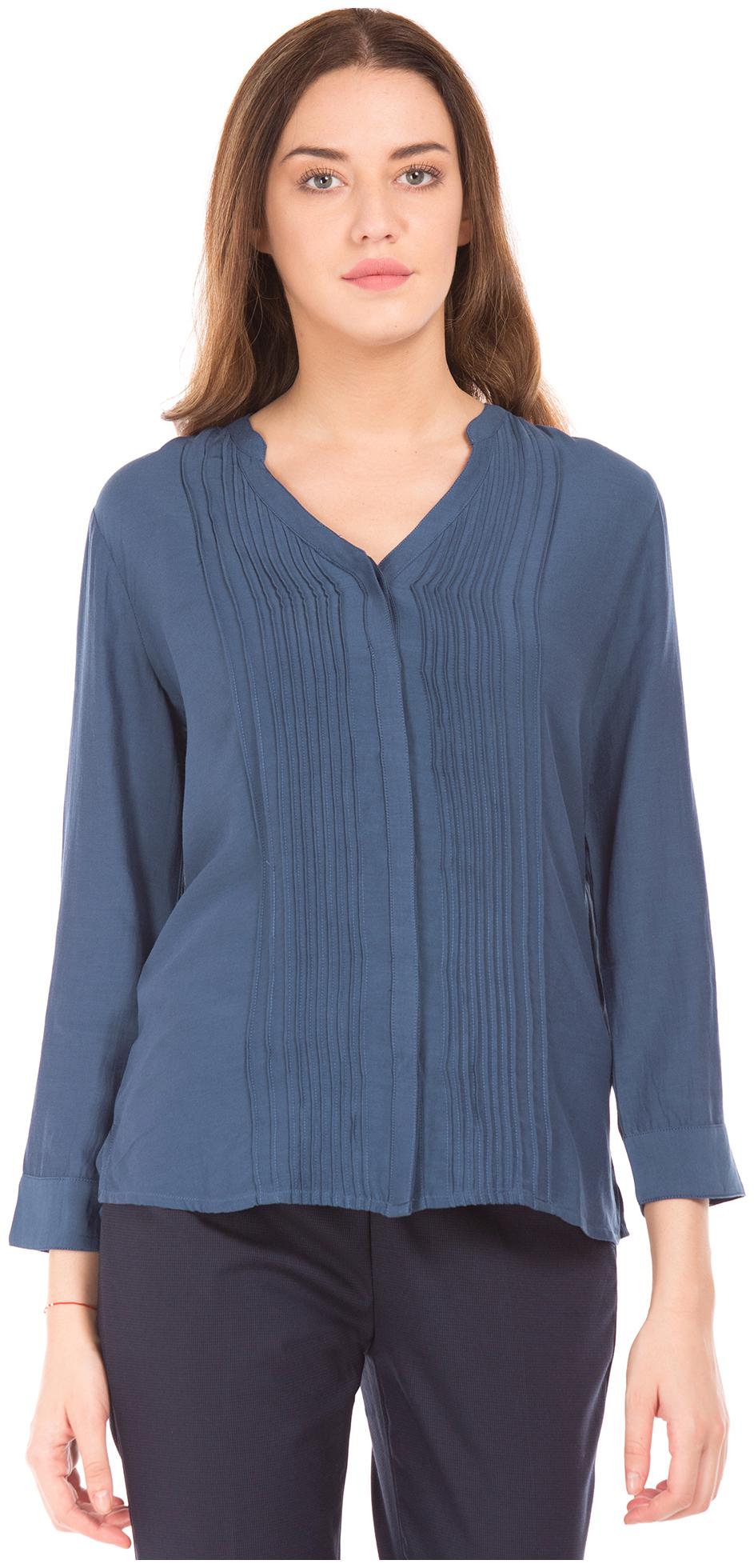 

Arrow Women Blue Solid Regular Fit Shirt