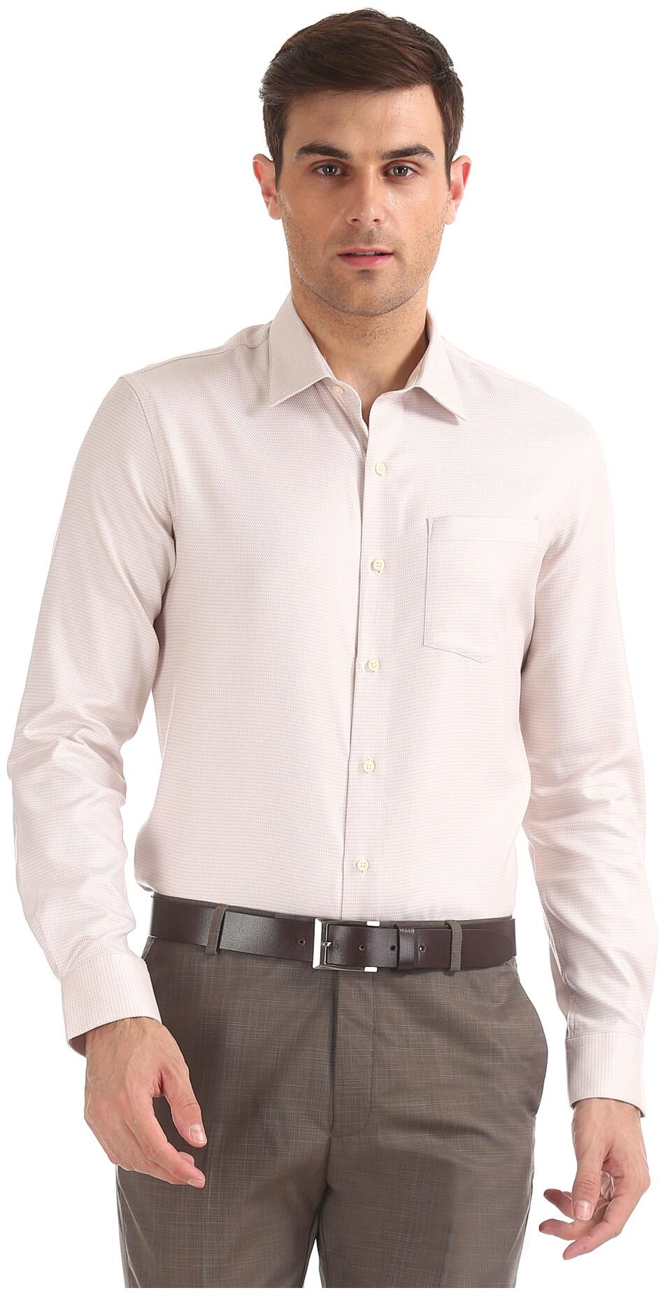 

Arrow Men Slim fit Formal Shirt - Beige