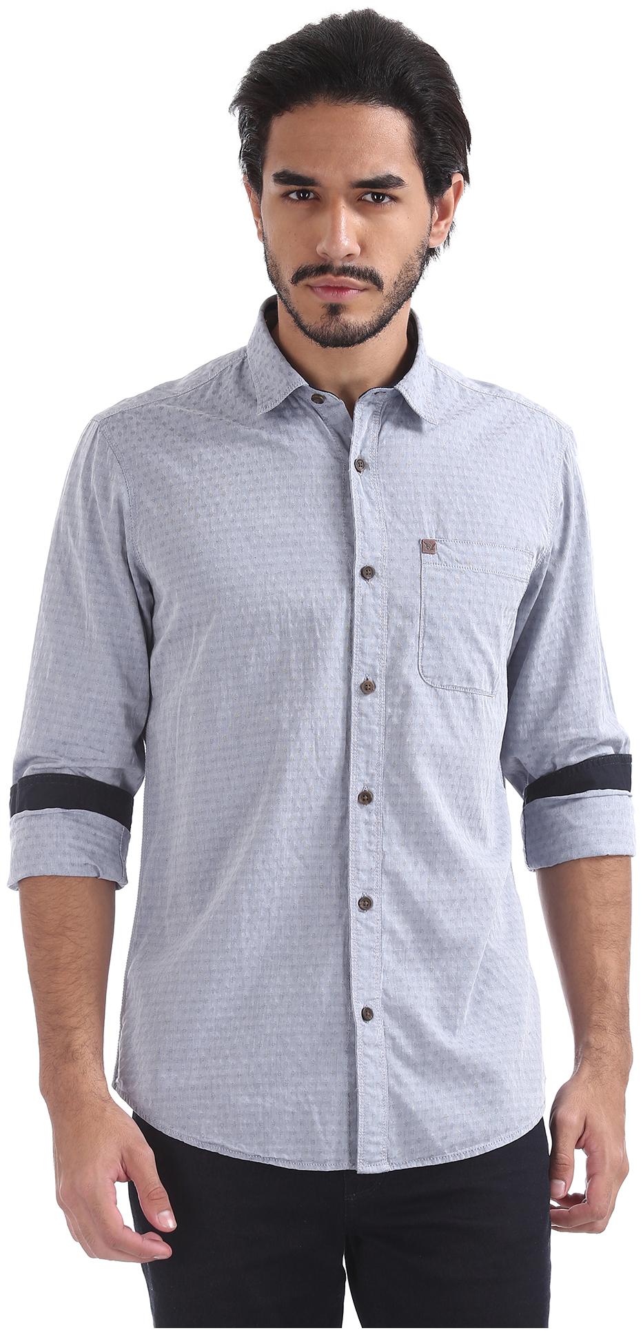 

Arrow Men Blue Weaved Slim Fit Casual Shirt