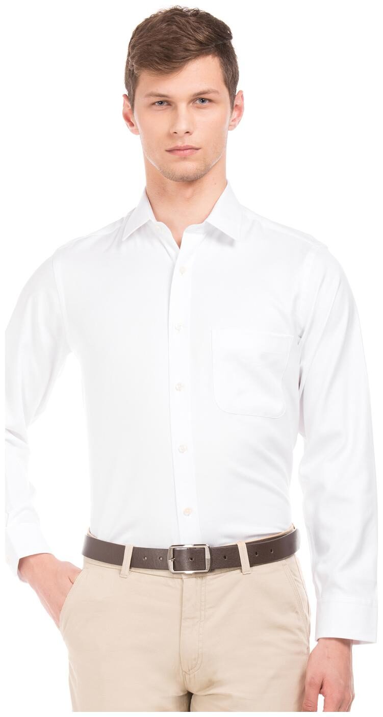 Buy Arrow Men Regular fit Formal Shirt - White Online at Low Prices in ...