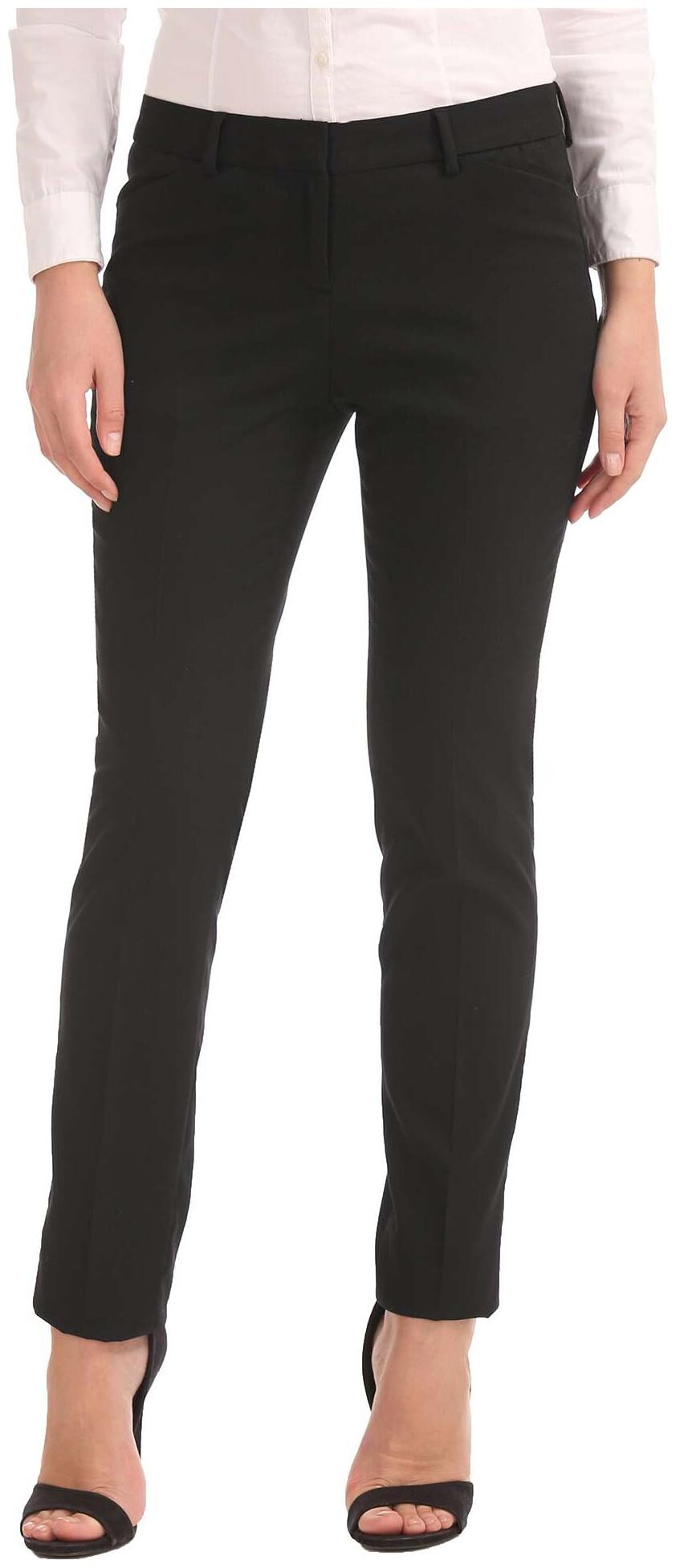 low waist black trousers