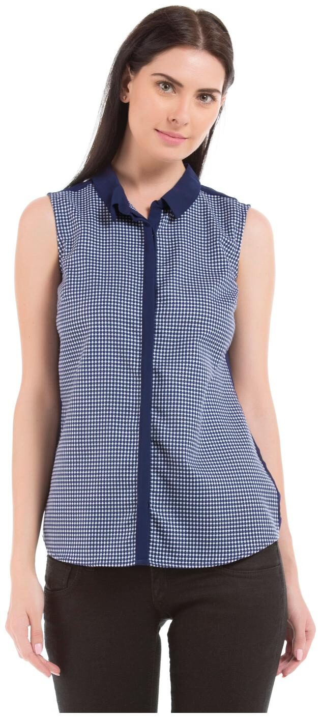 

Arrow Women Blue Solid Regular Fit Shirt
