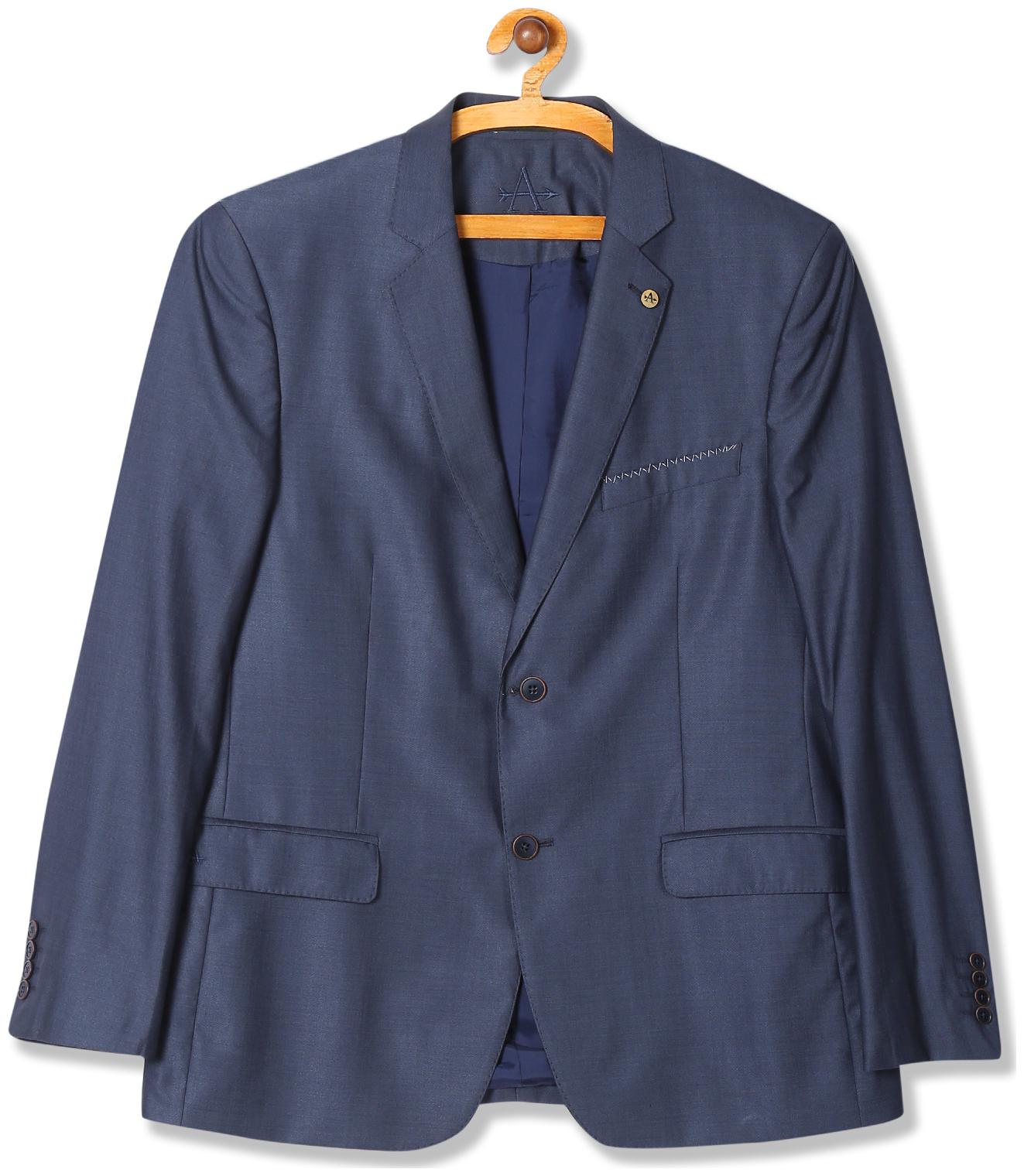 

Arrow Wool Solid Men Suits - Blue
