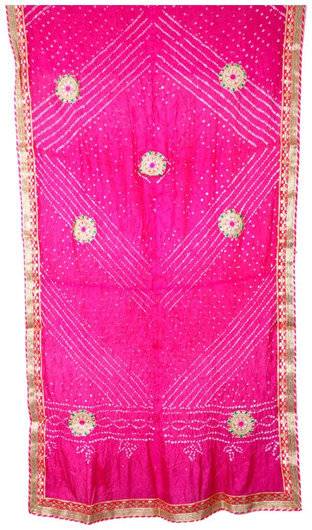 Art Silk Gotta Patti Bandhani Dupatta Chunni