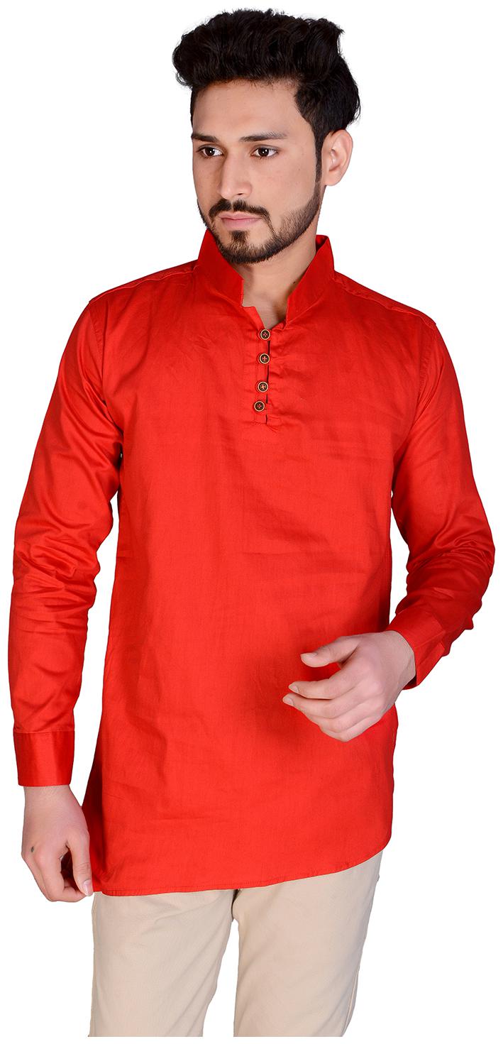 

ARYSON Men Red Regular Fit Kurta