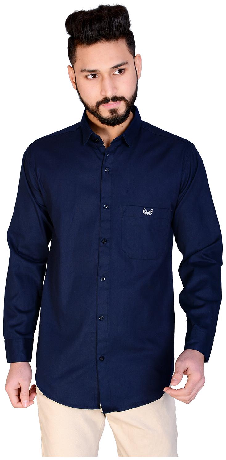

ARYSON Men Regular fit Formal Shirt - Navy blue