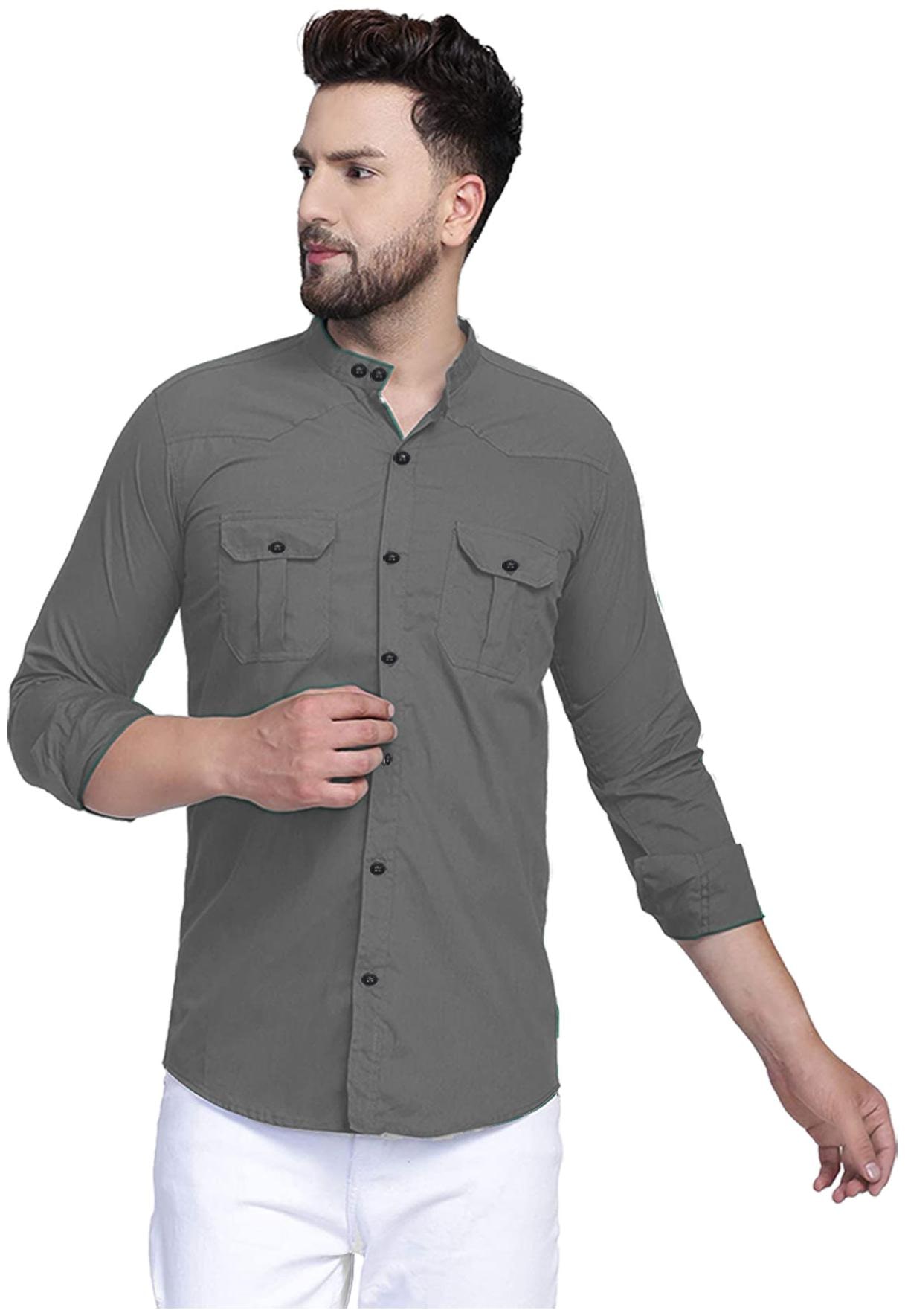 

ARYSON Men Grey Solid Regular Fit Casual Shirt