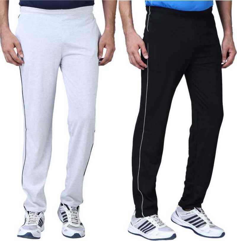 

ASAR Men Grey Black Solid Slim fit Track pants