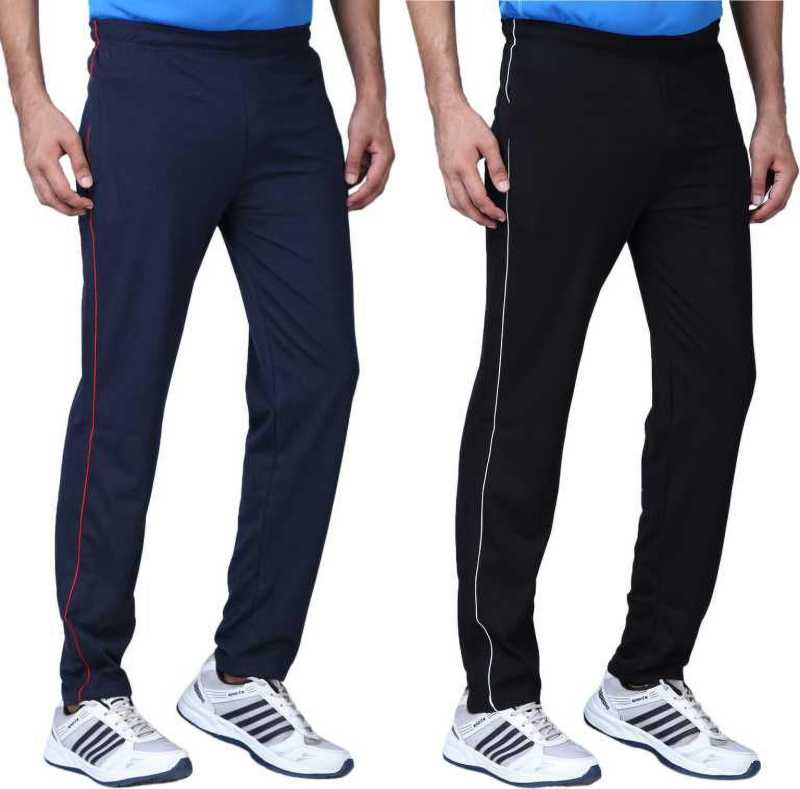 

ASAR Men Black Blue Solid Slim fit Track pants