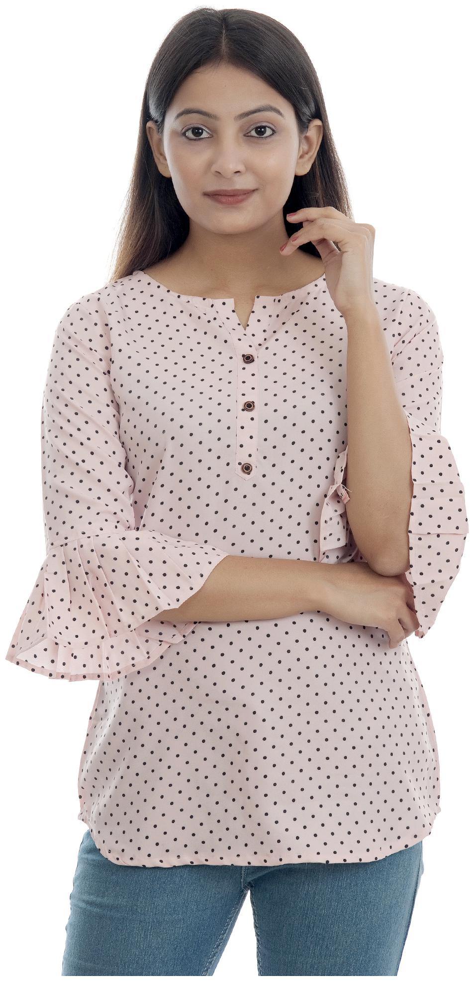 

Ashvik Women Polka dots Regular tunic - Pink