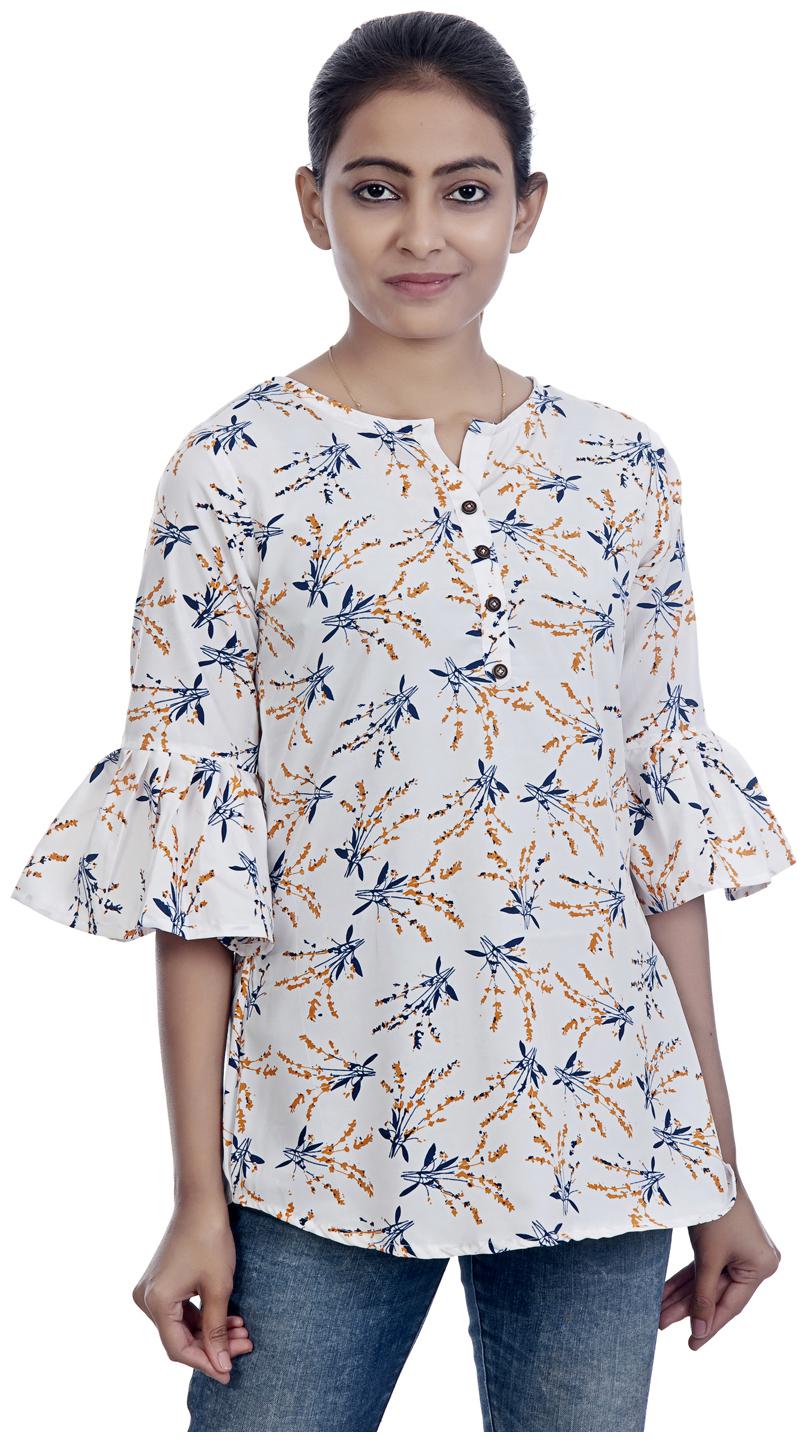 

Ashvik Women Printed Regular tunic - White