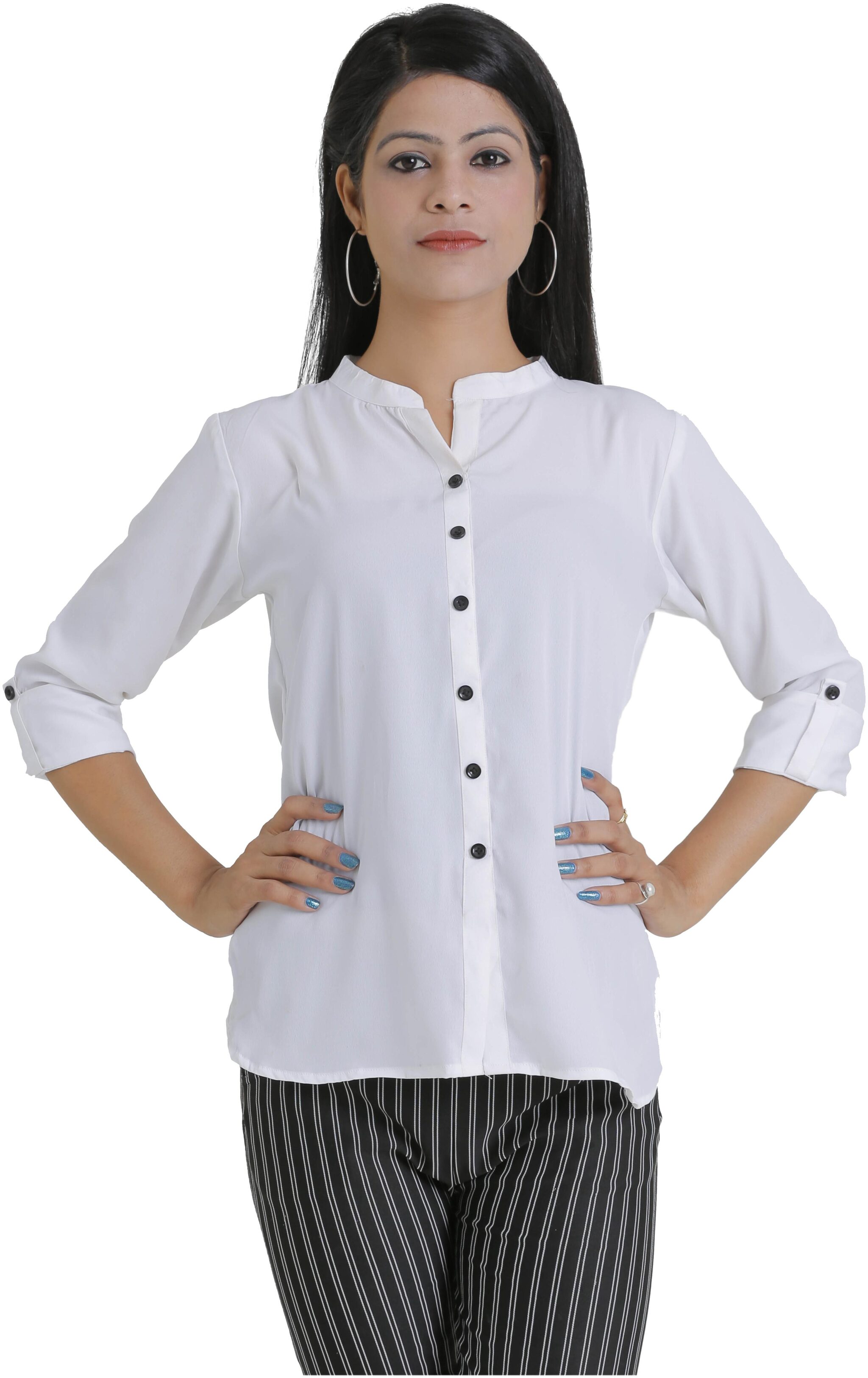 

Ashvik Women Solid Regular top - White