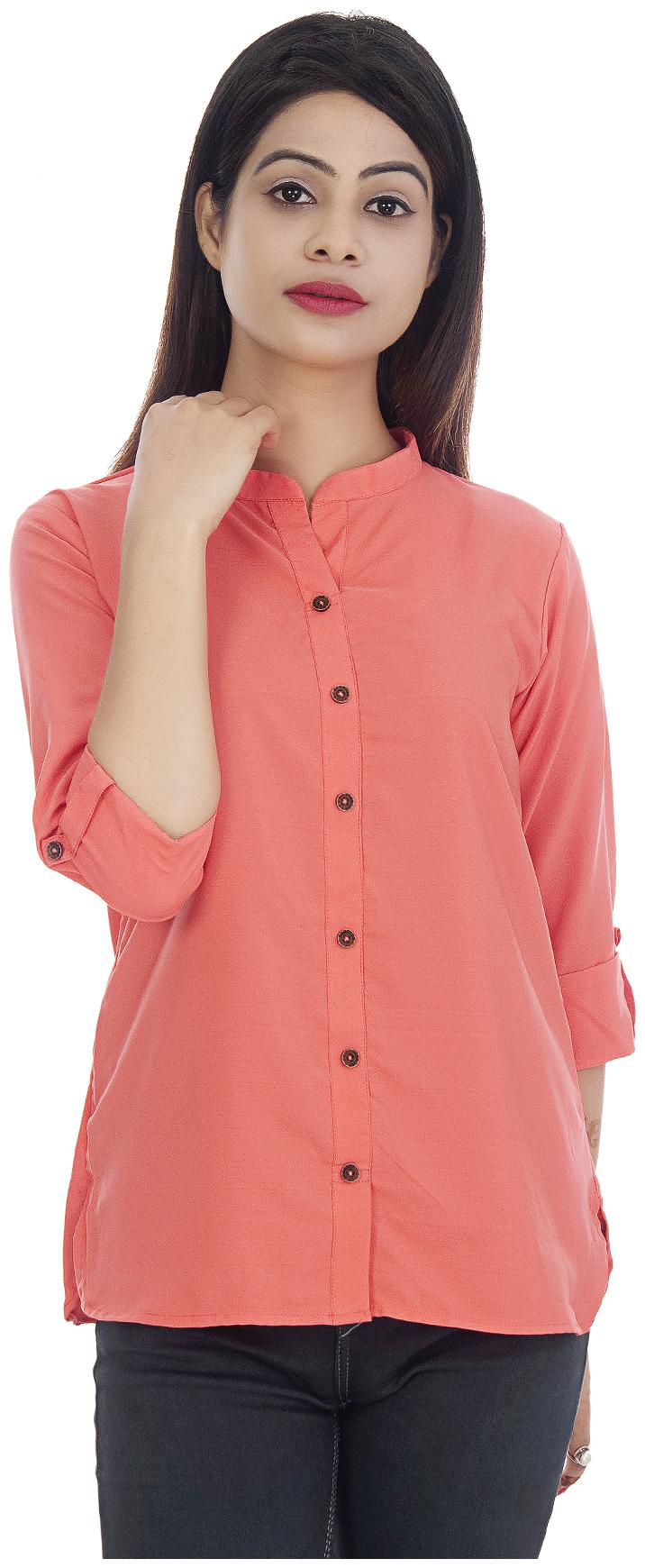 

Ashvik Women Solid Regular top - Peach