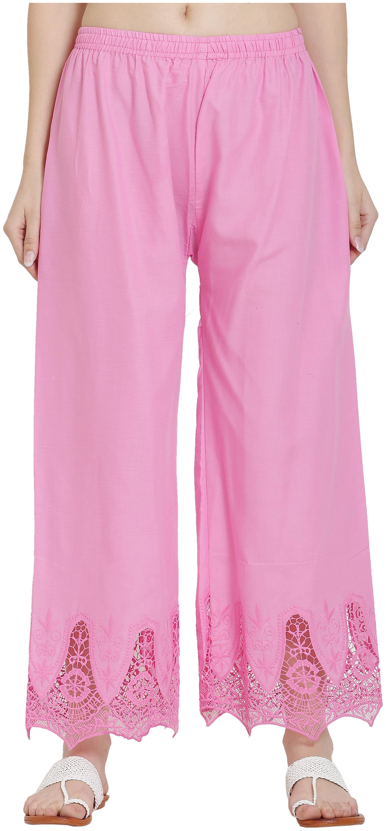 

ASMAANI Cotton Pink Women Flared Palazzo