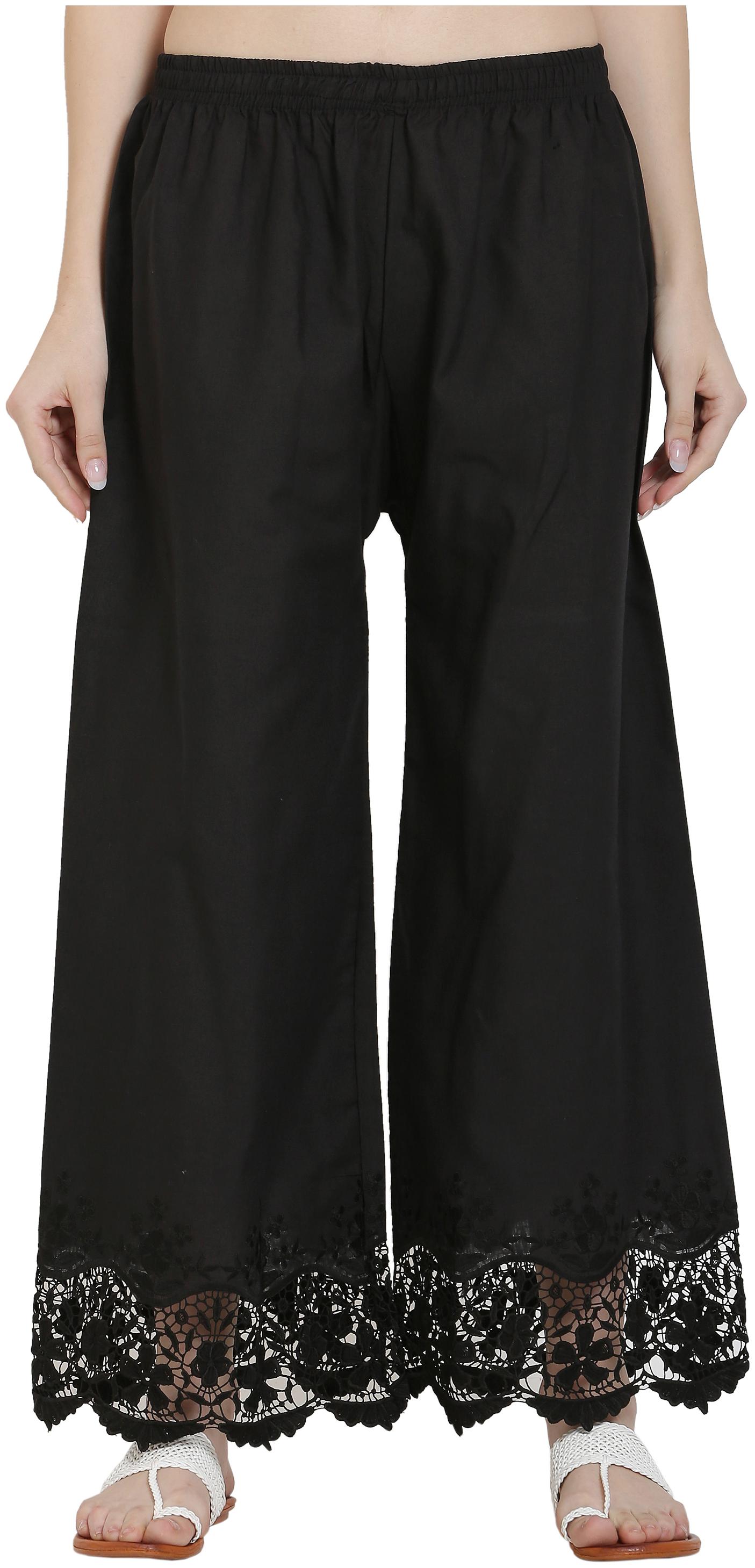 

ASMAANI Cotton Black Women Flared Palazzo